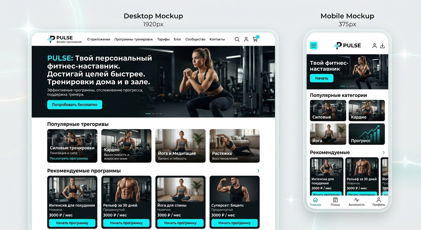 Pulse Fitness App — превью